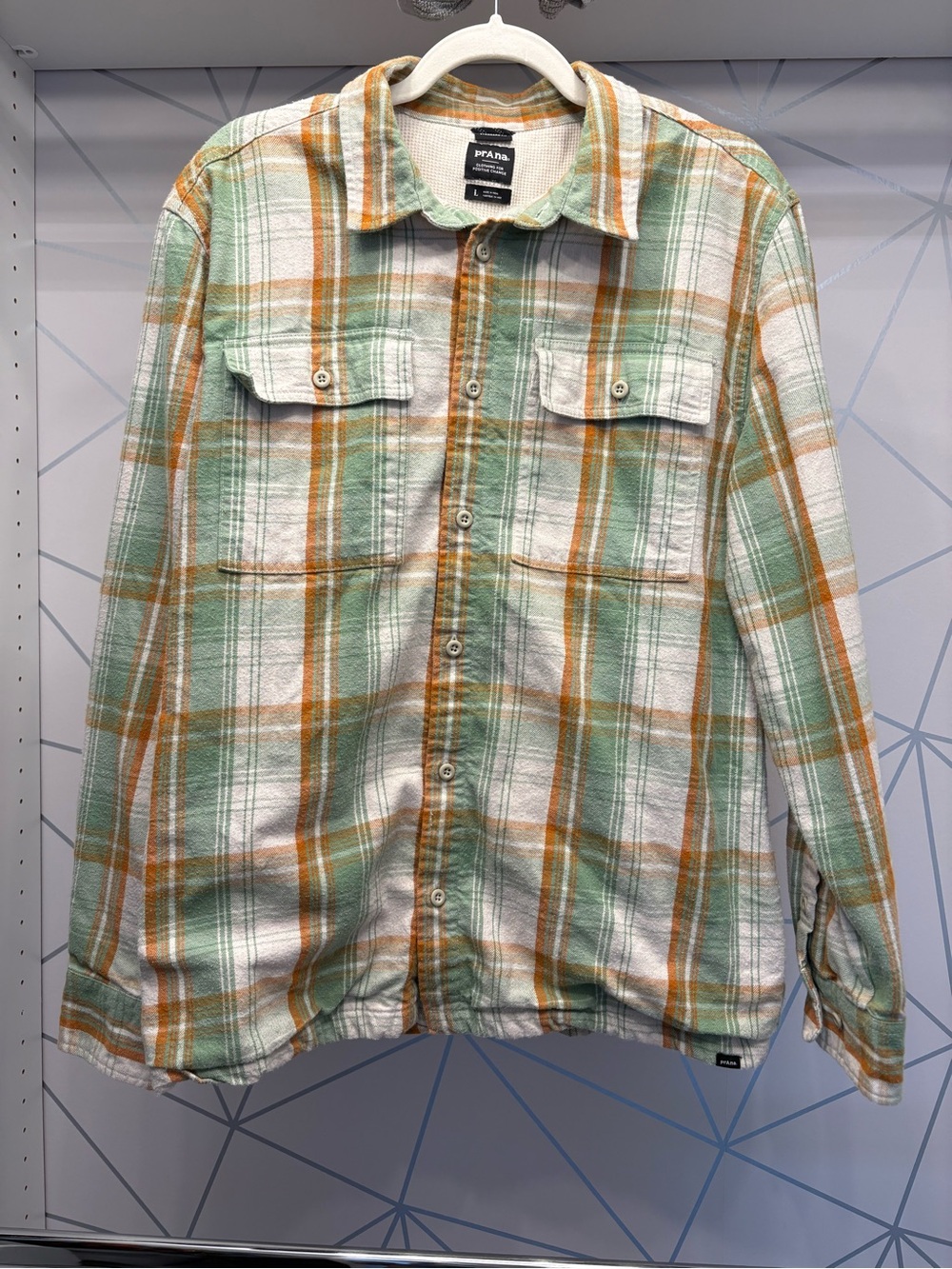 Pre-owned prAna Glover Park Lined Flannel Shirt in Men’s Size Large